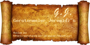 Gerstenmeier Jeremiás névjegykártya